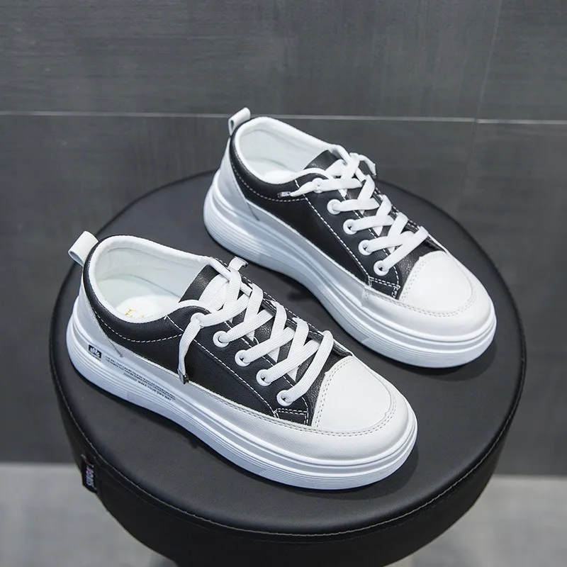 

HOT Women Sneakers 2020 Fashion Breathble Vulcanized Shoes Women Platform Shoes Women Lace up Casual Shoes White A02