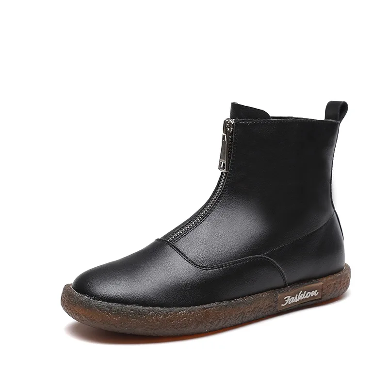 Осенне-зимние новые винтажные ботинки на застежке-молнии бабушкины туфли для