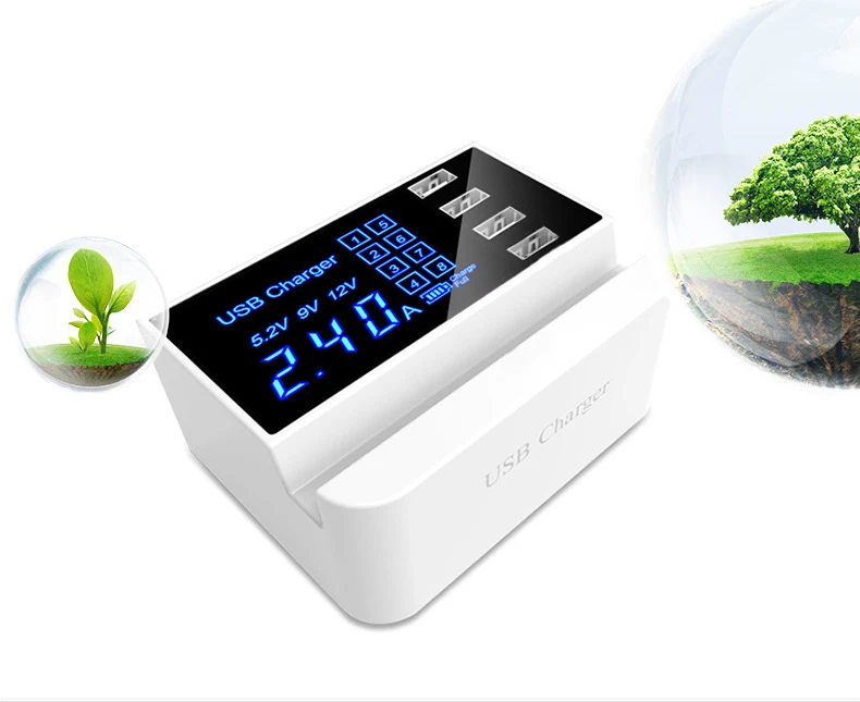 Концентратор, 4 порта, мульти USB зарядное устройство, Usb светодиодный адаптер, настенное зарядное устройство для Iphone, мобильного телефона, быстрая зарядка, настольная док-станция, EU, US, UK Plug
