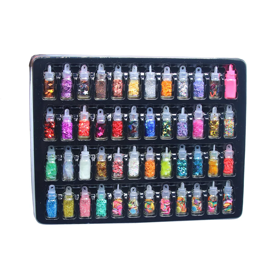 48pcs Filling Set Sparkling Epoxy Resin Glitter Powder Heart Star Micro Beads Nail Art Sequins For Jewelry Making Craft DIY | Игрушки и
