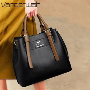 3-слойная мягкая кожаная женская сумка через плечо, известный бренд, сумки через плечо, женские сумки, повседневные сумки-тоут, Sac A Main