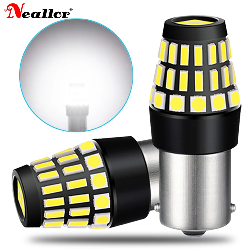 

2 шт., автомобисветодиодный светодиодные лампы 1156 BA15S P21W S25 7506 4014SMD