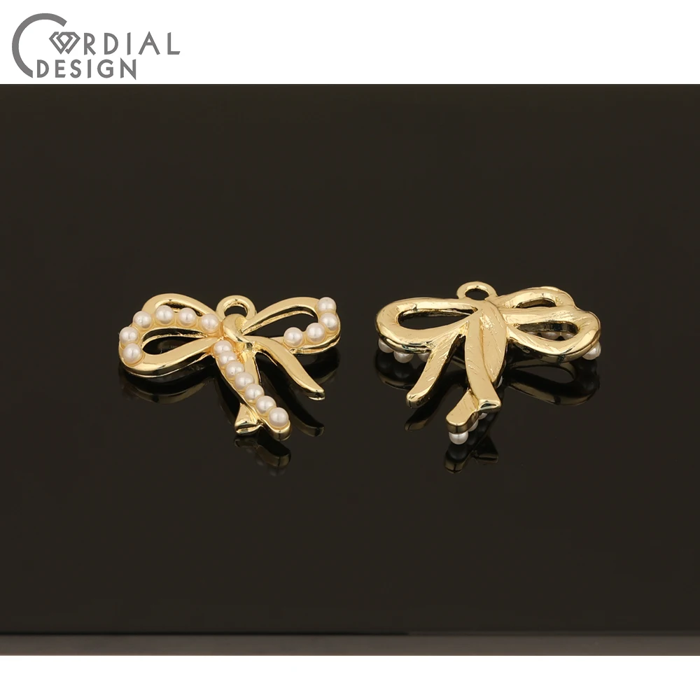 

Cordial Design 100Pcs 21*22MM Jewelry Accessories/Pendant/Imitation Pearl/Charms/Bowknot Shape/Jewelry Findings & Components