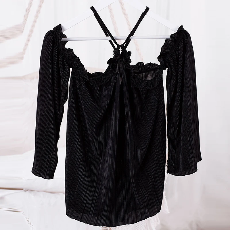 Летний сексуальный топ с открытыми плечами Холтер уличная женская футболка