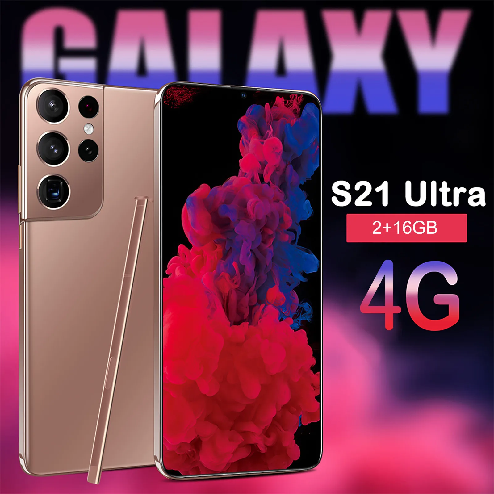 

S21 Ultra5g Smart Phone Android7.0 2+16g 6.3inch Water Drop Screen Face-recognition 2021 Multifunction Fast Internet Smartphones