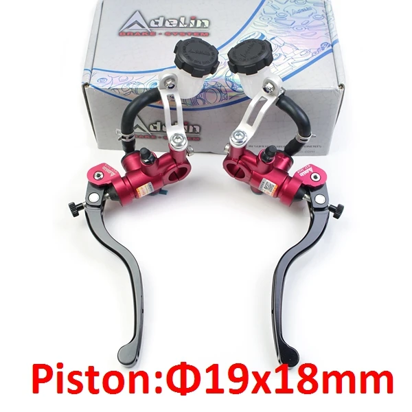 red 19mm Adelin PX1 поршень 14 16 17,5 19 мм Радиальные мотоциклетный главный цилиндр тормозной муфты рычаг 7/" 22 мм для yamaha mt03 ниндзя 1000 R6 - Цвет: red 19mm
