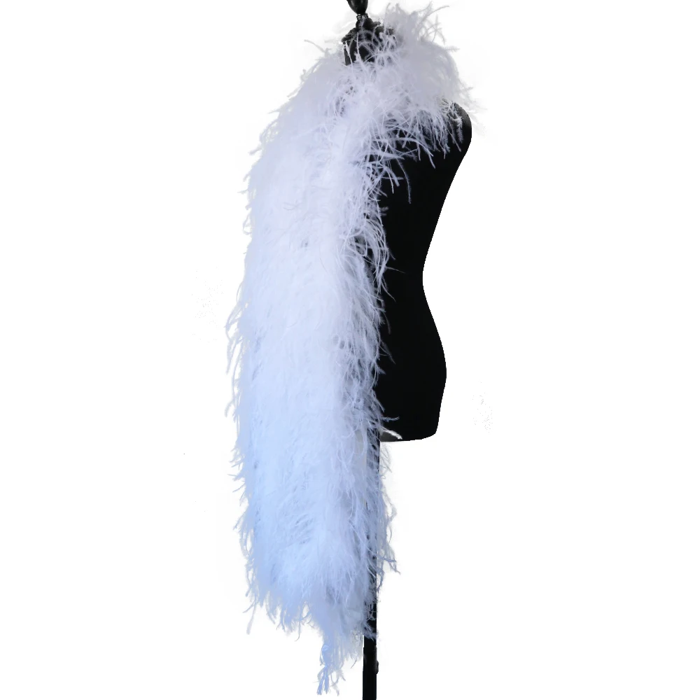 6 слоев белого пушистого настоящего боа из страусовых перьев свадебные вечерние