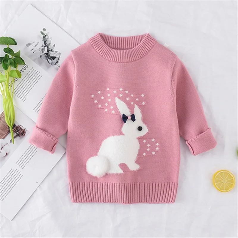 

New women's Pullover men's fashion design rabbit sweater knitted women's Pullover men's 1-5t