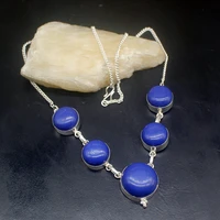 gemstonefactory jewelry big promotion unique 925 silver new coming blue sea sediment women chain necklace 44cm 202101547