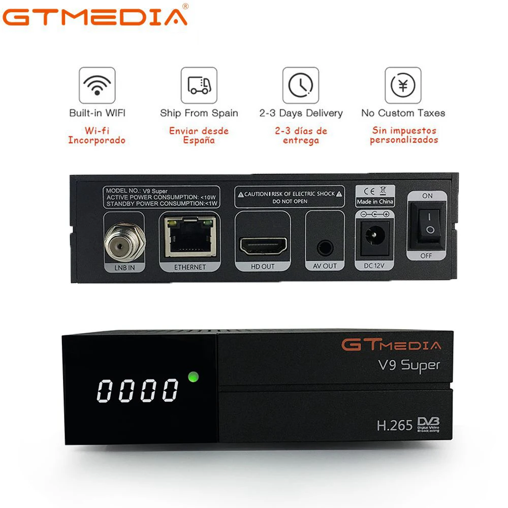 ТВ приемник GT MEDIA V9 Super DVB S2 спутниковый ресивер FTA декодер с поддержкой PowerVu Biss Key