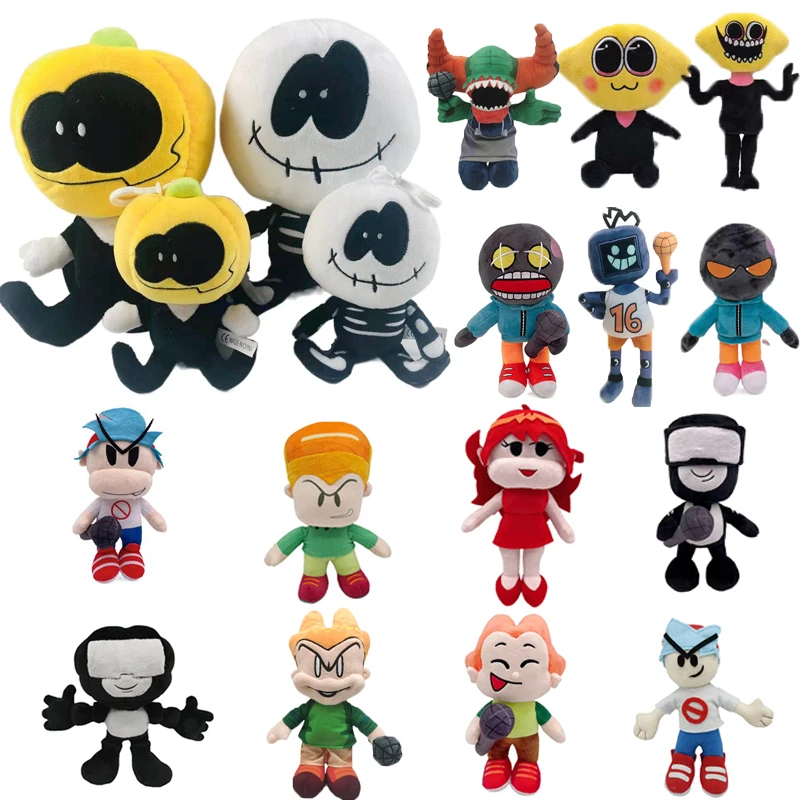 Funkin-mu&ntilde;eco de peluche de Friday Night para ni&ntilde;os, de Anime mu&ntilde;eco de peluche, Skid Pump Whitty, figuras suaves, modelo de novio escalofriante, regalos para Fans-0