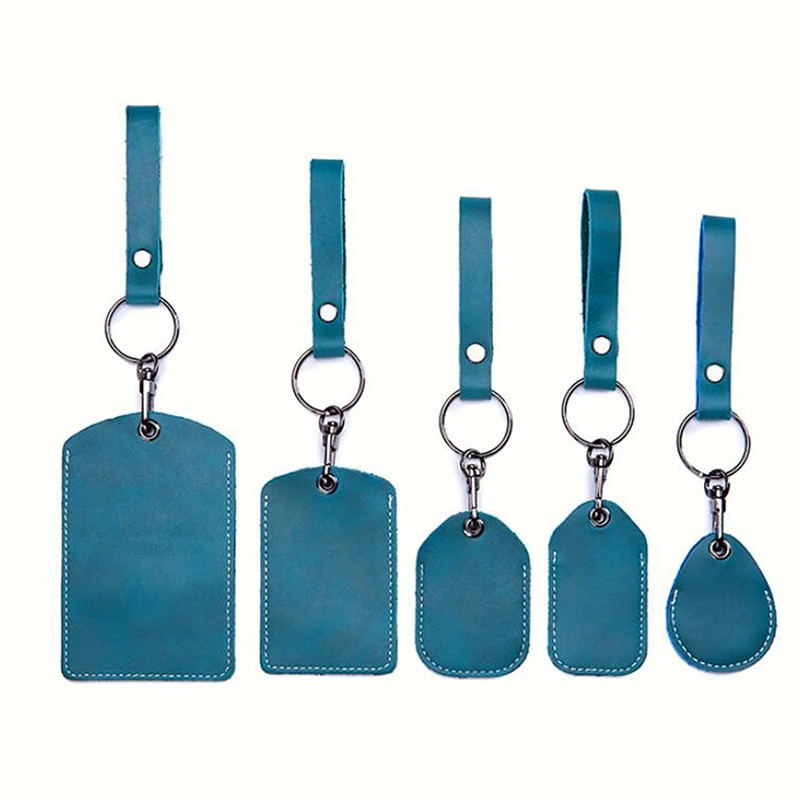 

Cow Leather Keychain Key Ring Doorlock Access Control Tags Keyfob Tokey Tag ID Card Case Keychain Access Card Bag Key Tag Ring