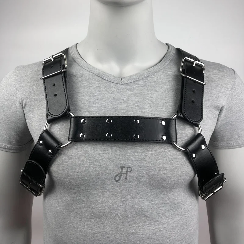 

FOR Male BDSM Harness Bondage Fetish Gay Punk Clothes Restraint Accessories Leather Chest Belts Strap Sissy Erotic Sex Toys for