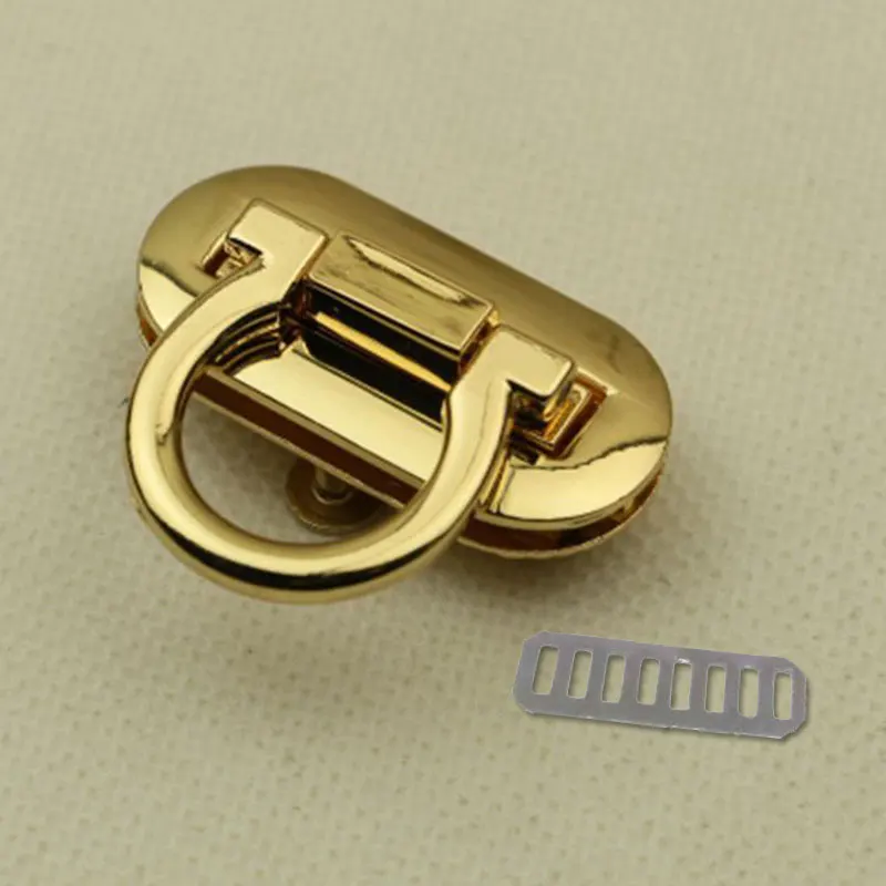gold 1 шт. металлическая прочная Пряжка Twist Lock фурнитура Сумочка DIY Поворотный замок застежка для сумки сплошной цвет сумка аксессуары - Цвет: gold