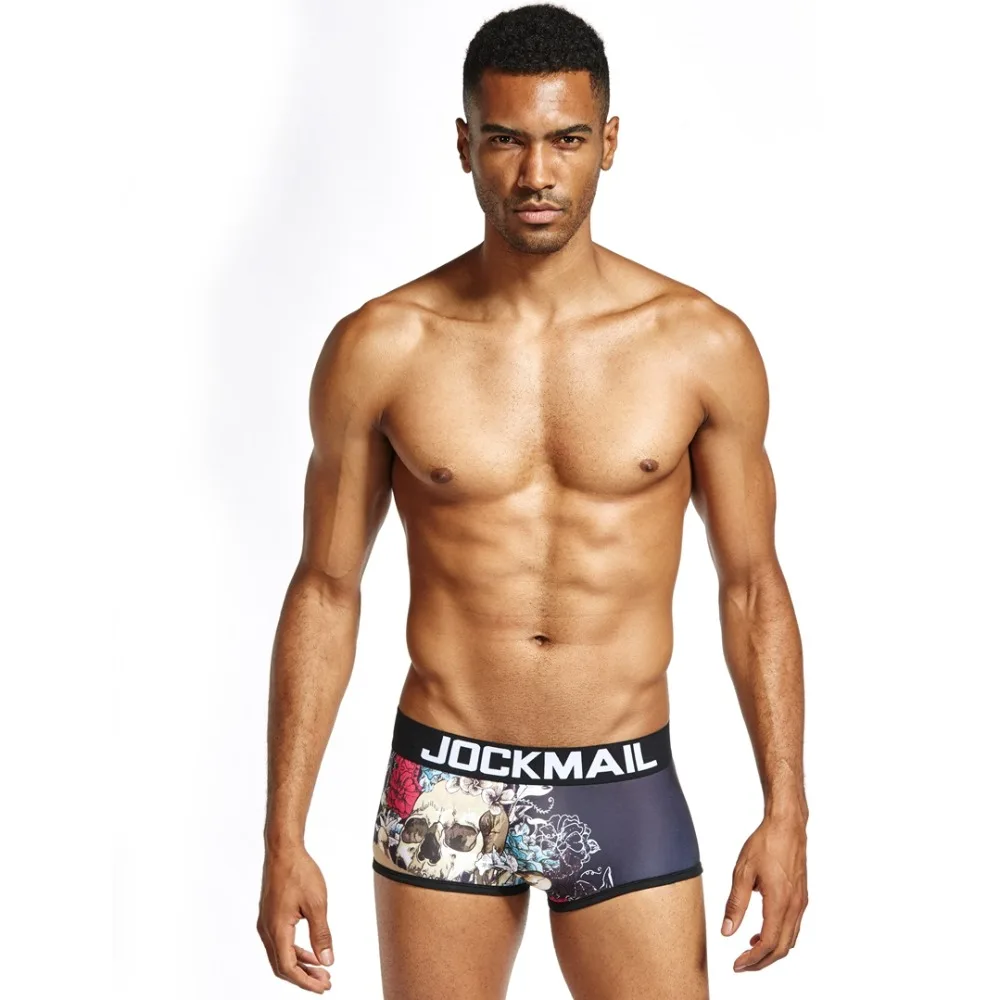 Новинка, бренд JOCKMAIL, сексуальное мужское нижнее белье, боксеры, шорты, сексуальные, игривые, с принтом, мужские трусы, трусы cuecas, боксеры для геев, нижнее белье