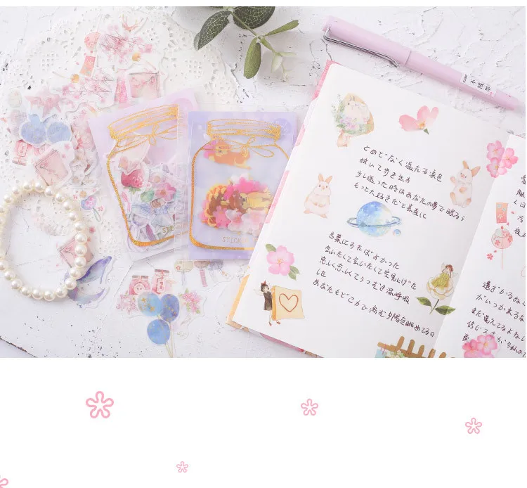 40 шт./пакет Kawaii цветок канцелярские наклейки милые наклейки с бронзированием пули журнал наклейки для декоративные принадлежности для скрапбукинга
