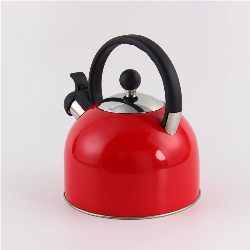 

Kitchen Induction Whistling Kettle Nylon Black Fixed Handle Gas Stovetop Stainless Steel Water Kettle 2.5l