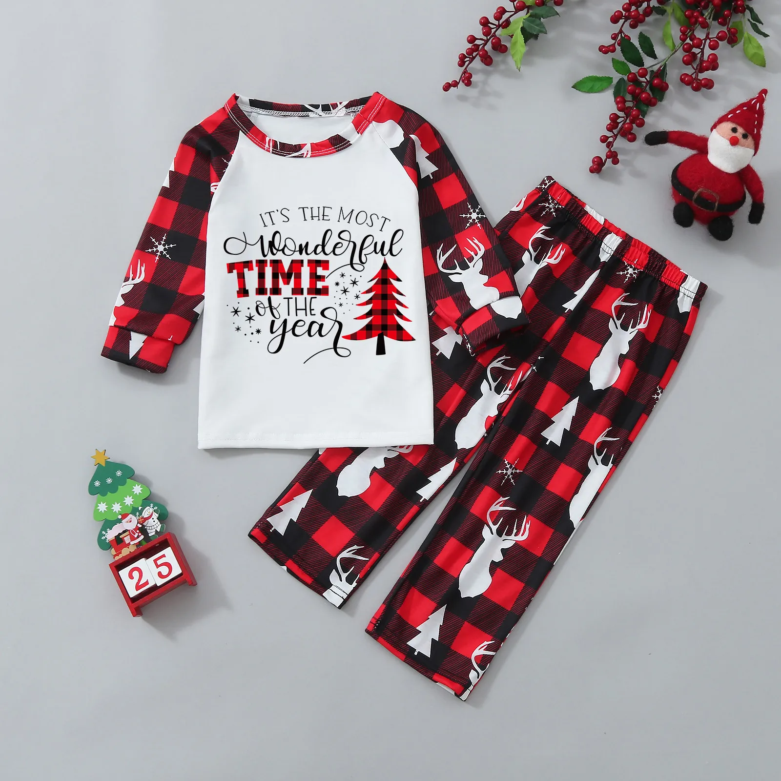 

Рождественская детская блузка с принтом, топы и штаны, Рождественская семейная одежда, пижамы для семьи, Рождество 2021, одежда для сна для мал...