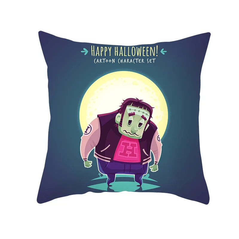 

New Halloween cute ghost peach skin fabric printed pillowcase pillow cushion cover45*45cm