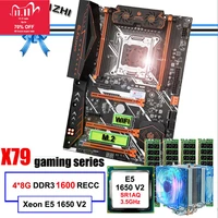 famous brand huananzhi deluxe x79 motherboard with m 2 slot cpu intel xeon e5 1650 v2 with cooler ram 32g48g 1600 reg ecc