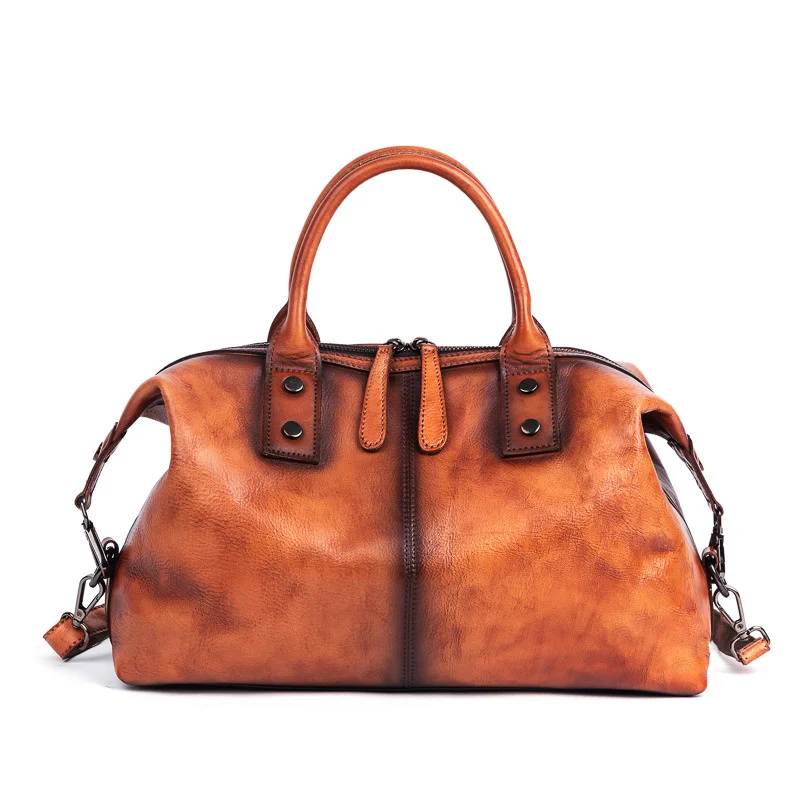 2022 new hand painted women handbag luxury genuine cowhide leather dumpling bag large capacity vintage top handle bag for female free global shipping
