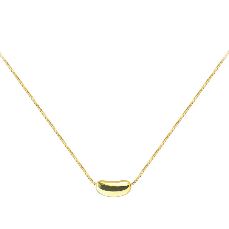 

Acacia Bean Pendant Necklaces for Women Gold Silver Color Miss Bean Titanium Steel Necklace Trendy Choker Jewelry Accessories