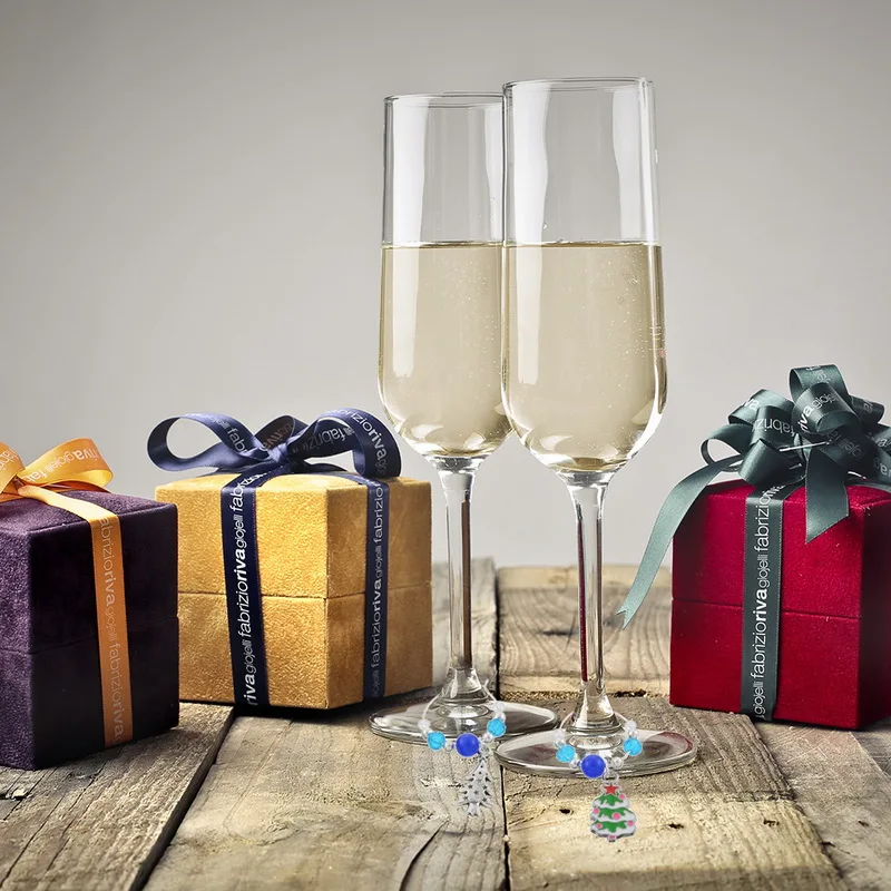 Hoomall 6 шт./кор. Смешанные Подвески для вина олень Снежинка Хрустальный маркер