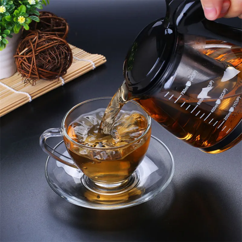 Чайник стеклянный со съемным фильтром 750/1200 мл | Дом и сад