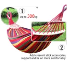 Портативный гамак для улицы, подвесная кровать из холщовой ткани в полоску, для занятий спортом, путешествий, отдыха на природе