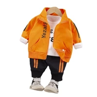 spring autumn children fashion clothes baby boy girl jacket t shirt pants 3pcssets toddler costume kids infant cotton tracksuit