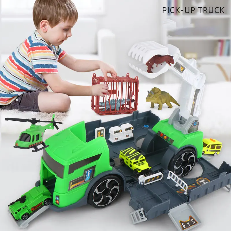 

Dinosaur Toys Truck Carrier Truck Toys With Dinosaur Toys Storage Set for Kids Boys Girls Over 3 Years Old
