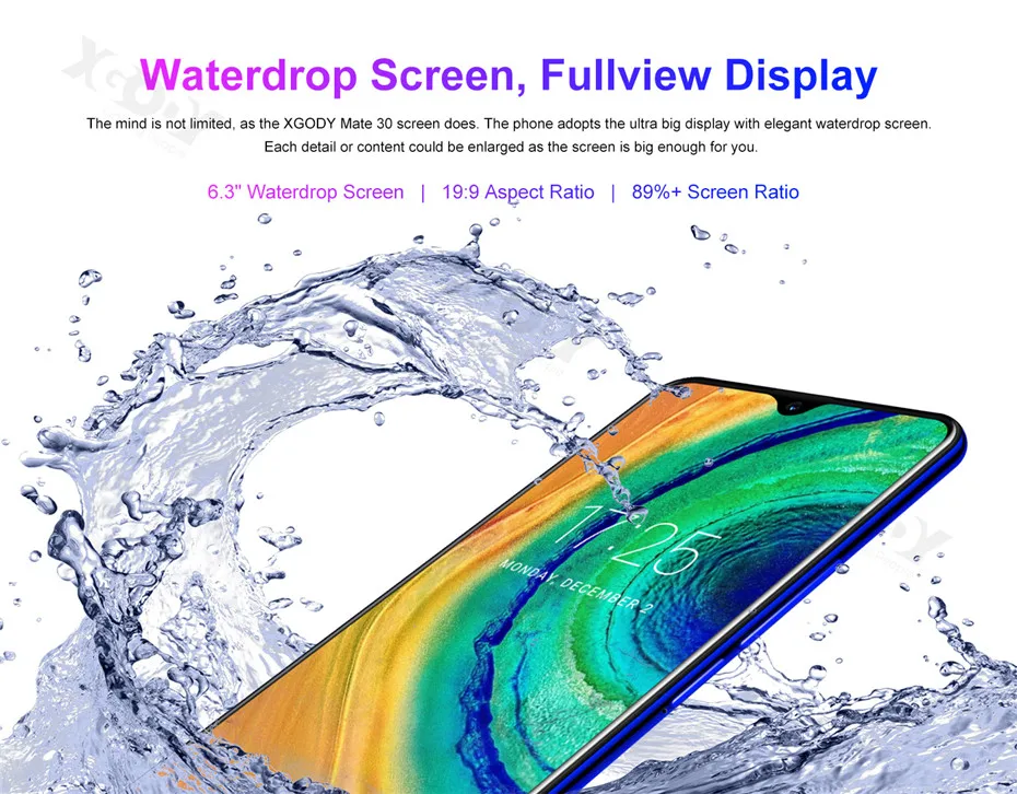 XGODY mate 30 4G смартфон Android 9,0 6,2" экран капли 3G 32G MTK6737 четырехъядерный 8 Мп 2850 мАч разблокировка лица ID мобильный телефон