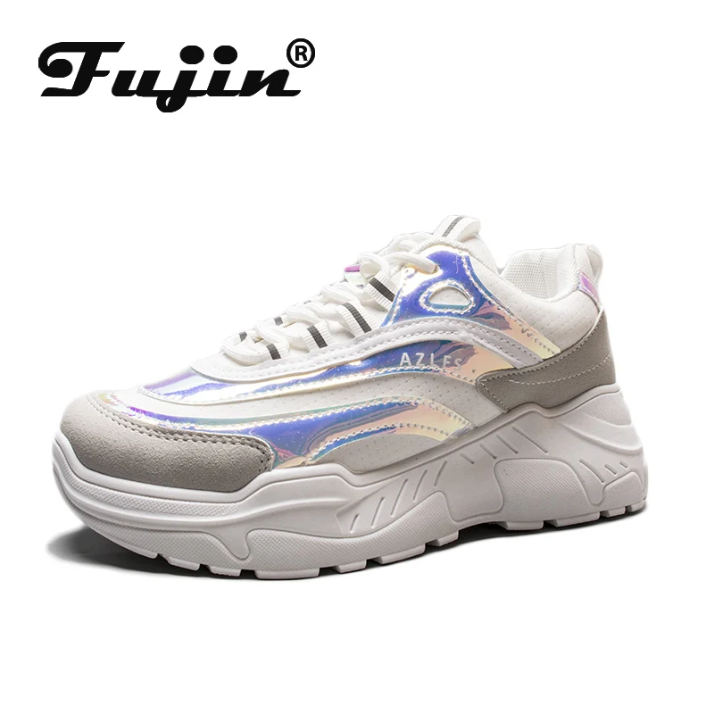 FUJIN/Брендовые женские повседневные кроссовки; женская и мужская обувь на плоской подошве; женская обувь на шнуровке, увеличивающая рост; удобная женская обувь