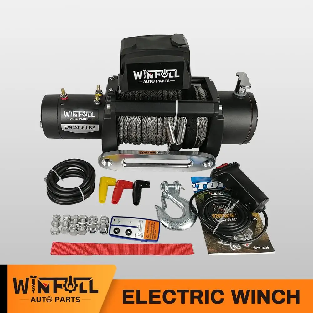WFHEATER 12000lbs 12V Серия Электрическая Лебедка Набор рана алюминиевый сплав авто пульт