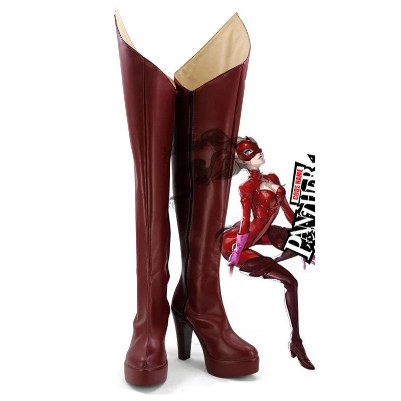 

Persona 5 Anne Takamaki Boots Cosplay Shoes Glossy/matte Red Boot For Halloween Christmas Carnival For Women Girls Custom Boots