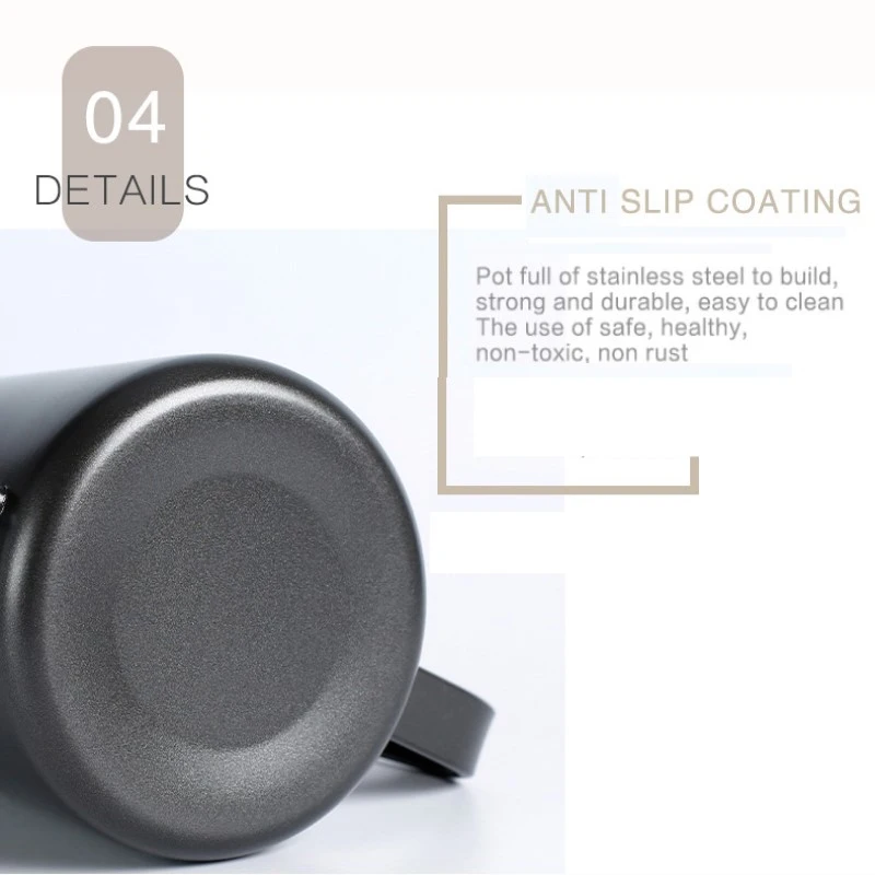 Stainless Steel Coffee Tea Pot Hand-punched Long Mouth Covered Bubble Spout Kettle Hand Drip Thin Hot Sale |