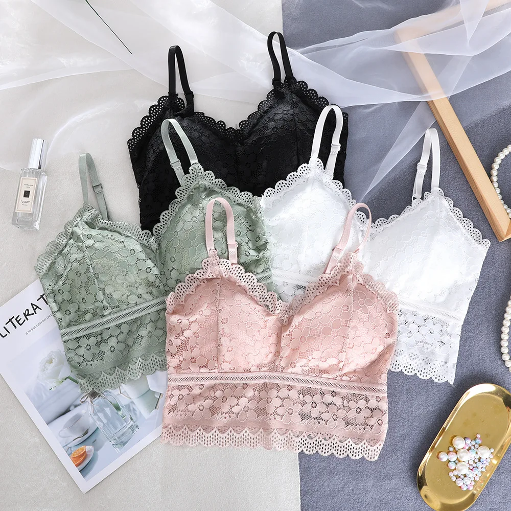 

Tube Tops Pure Color Lace Wrapped Chest Female underwear Sexy Ice Silk Women's Intimates Breathable and Comfortable Maiden bra