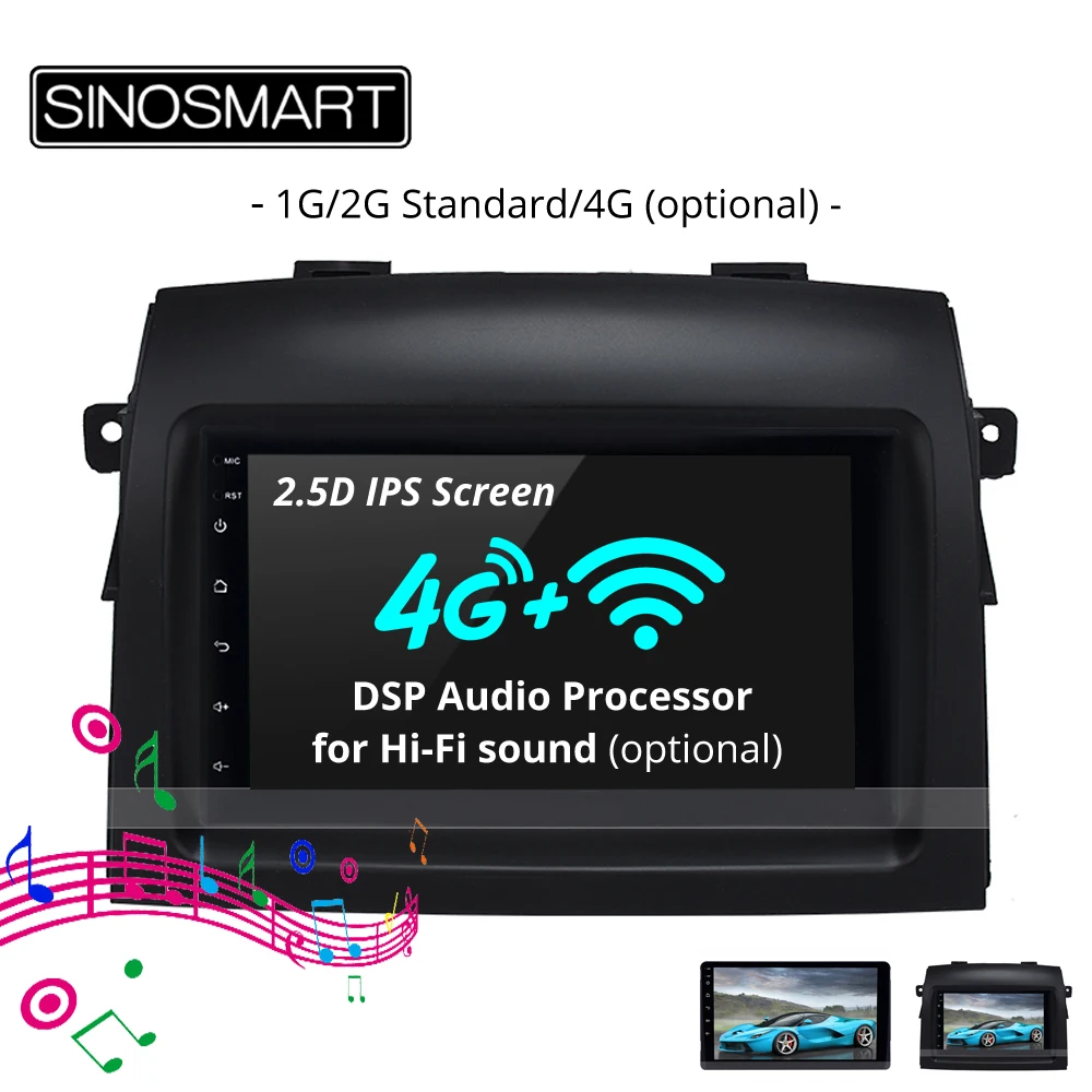 Автомобильный gps-навигатор SINOSMART 2.5D ips/QLED для Toyota Sienna 2004-18 Corolla Prius 32EQ DSP, 4G слот для sim-карты на выбор