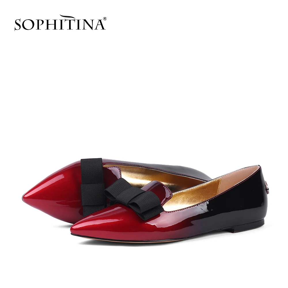 Женские туфли на плоской подошве SOPHITINA заостренный носок искусственная