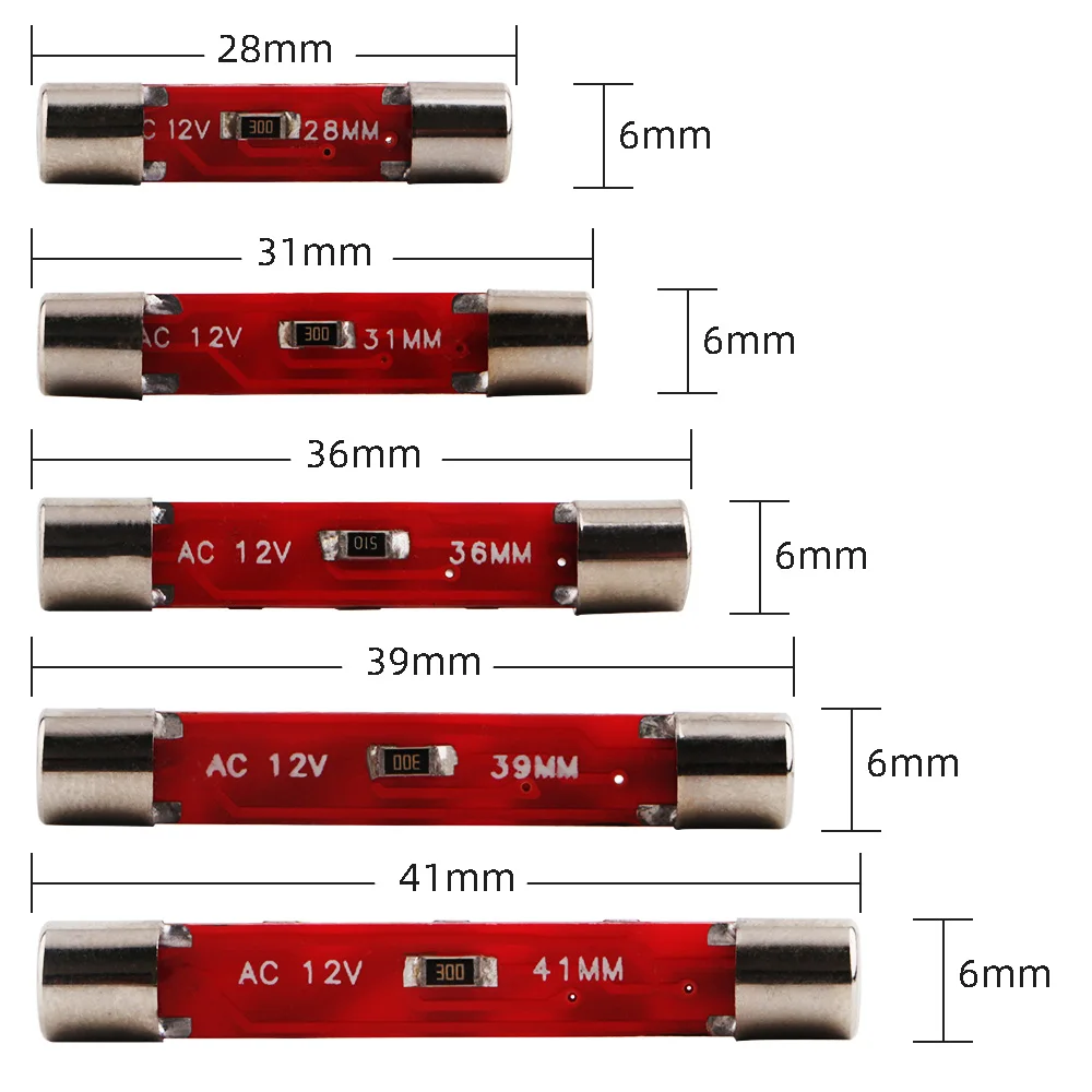 4 шт AC DC12V T6 28 мм 31 36 мм/39 мм/41 светодиодные лампы 5730 3 SMD Led Купол светильник тарелка
