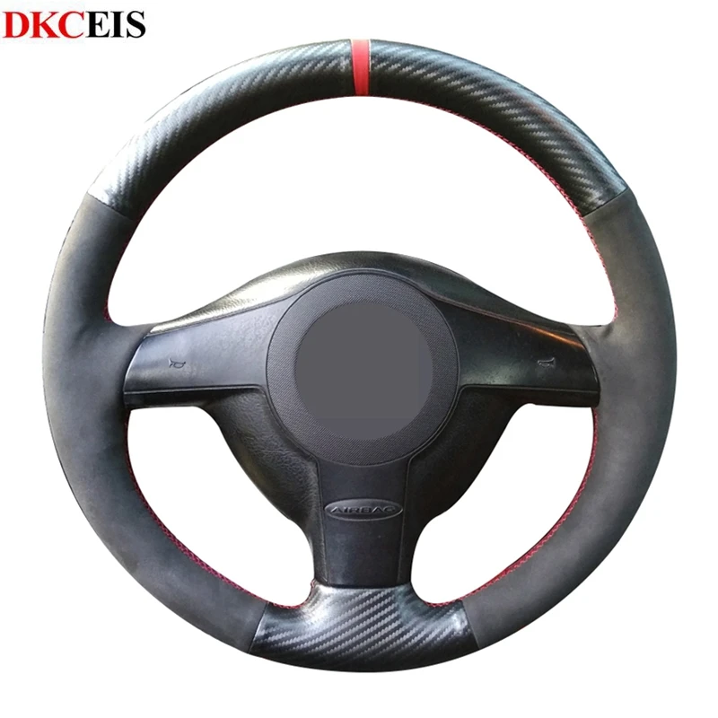 DKCEIS мягкая накладка на руль из углеродного волокна для Volkswagen VW Passat B5 Golf 4 Polo MK6 Seat