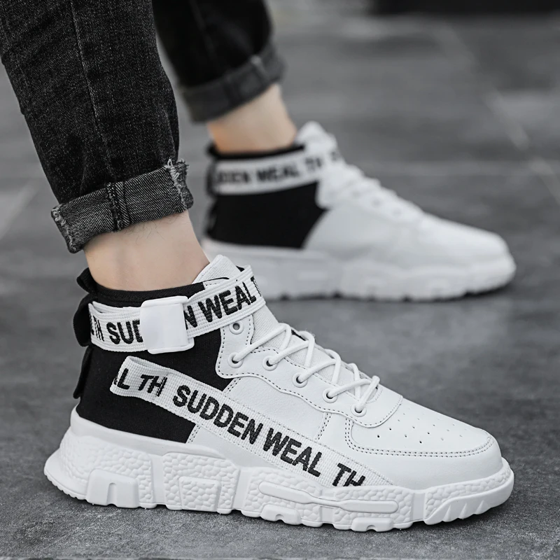 Men's Spring Autumn Fashion Leisure Casual Shoes Mesh Fabric Lightweight Hiking Walking Running Sport Sock High-top Sneakers