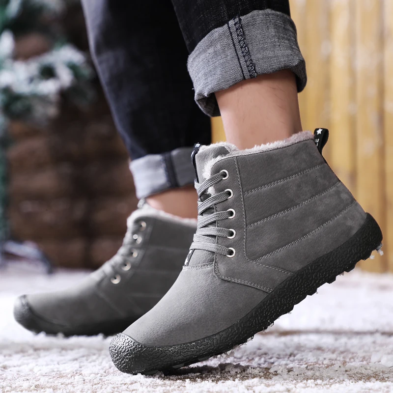 Мужские кроссовки на шнуровке FLARUT теплые из хлопка большие размеры 39 48 зима