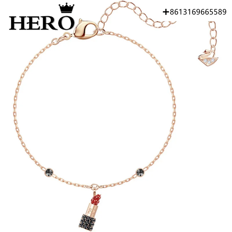 

Оригинальный Высококачественный Браслет HERO 1:1 SWA Love Mouth с красным покрытием из розового золота с конвертом с логотипом