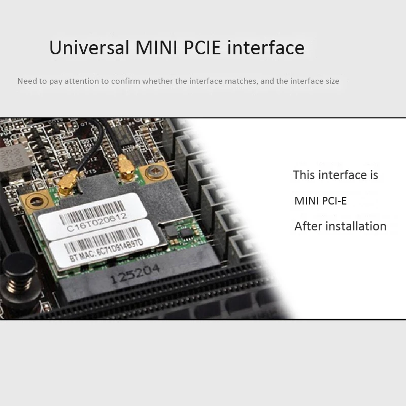 

Network Card 8260AC with Antenna Mini PCI-E 802.11AC 1200M 2.4G/5G Dual Band Bluetooth 4.2 for Win7 Win 8 Win 10