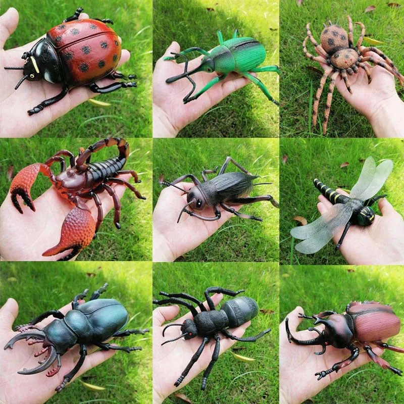 Insect simulation small animal ant cricket spider scorpion Ladybug Dragonfly simulation animal key chain