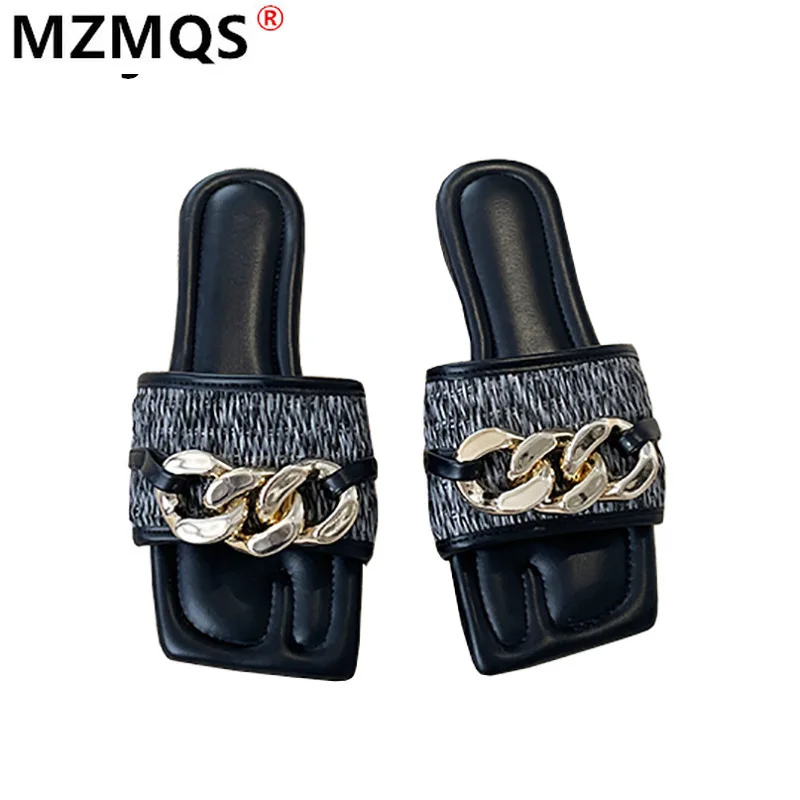 

2021 Summer New Women's Sandals Fashion Sexy Square Head Beach Open Toe Slippers Outdoor Light Casual Sandals Shoes for Woman