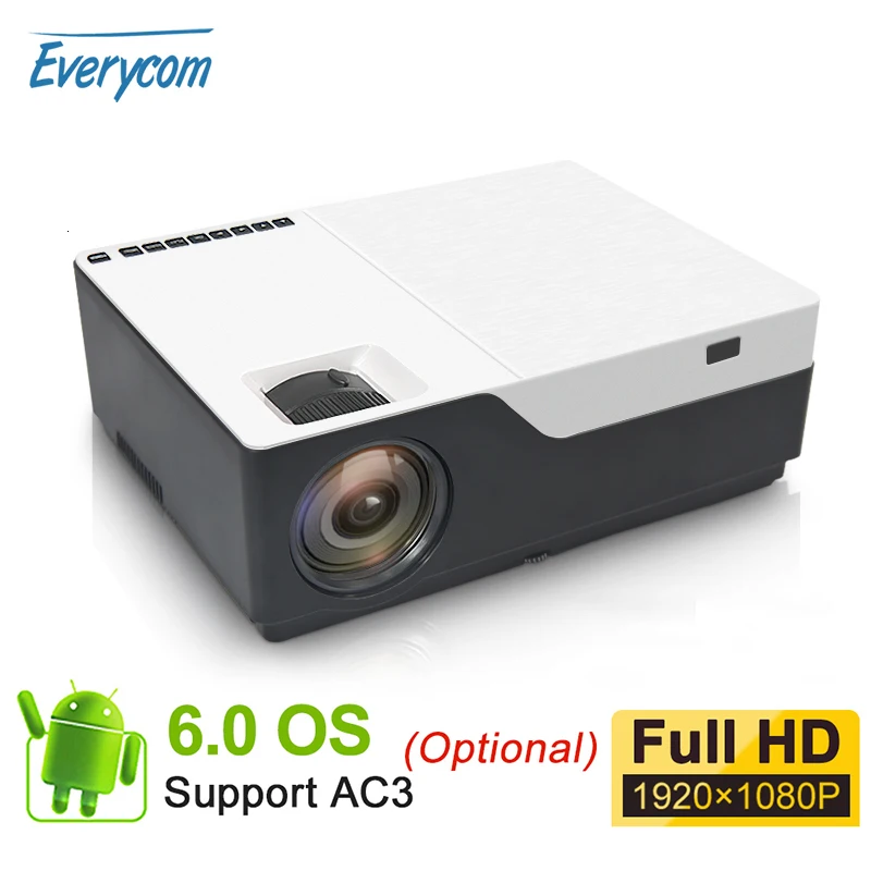 Everycom M18 собственный 1920X1080 реальный Full HD проектор домашний мультимедийный видеоигровой проектор(опционально Android WiFi AC3