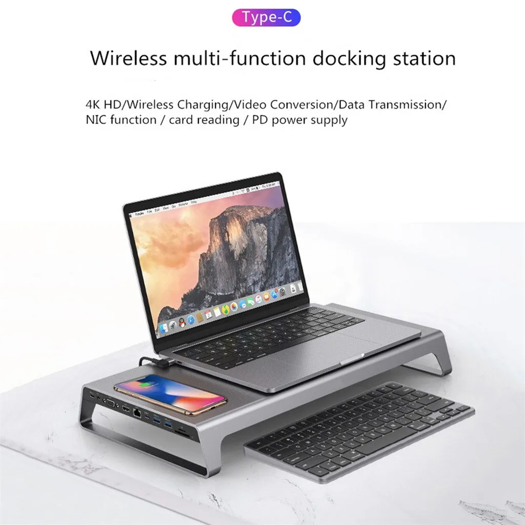 

Usb Splitter C Adapter Multiport Wireless Loading Desk Docking Hub Slot 30hz 1080p Tv Bed Multi Usb3.0 With 4k HDMI-compatible