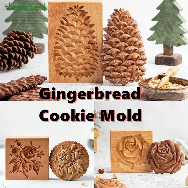 Форма для печенья деревянная форма имбиря пресс 3D тиснения торта инструменты
